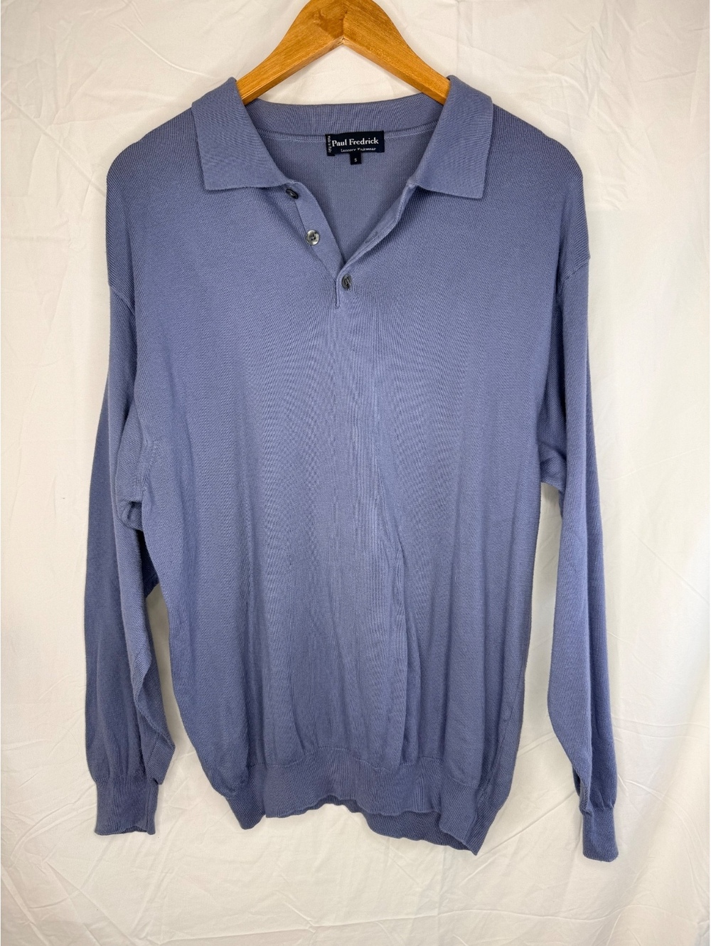 1990s Paul Fredrick Vintage Italian Luxury Knit Polo Sweater S